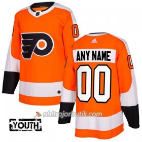 Barn Ishockey Philadelphia Flyers Tröja med eget tryck Adidas 2017-2018 Orange Authentic